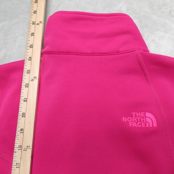 North Face Jacket Women Small Pink Softshell Pockets FullZip Hiking Apex Bionic2 - Picture 11 of 14